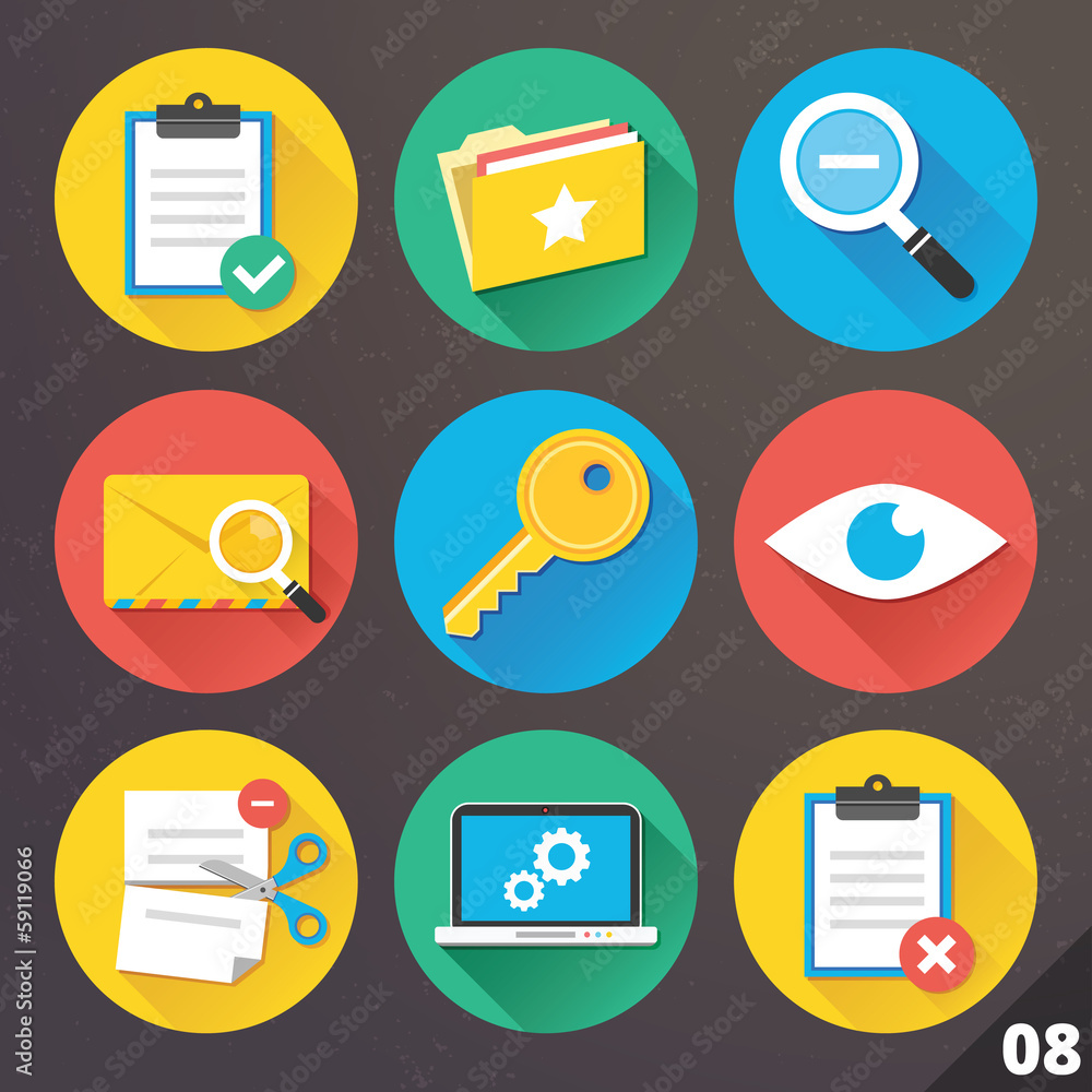 Poster vector icons for web and mobile applications. set 8.