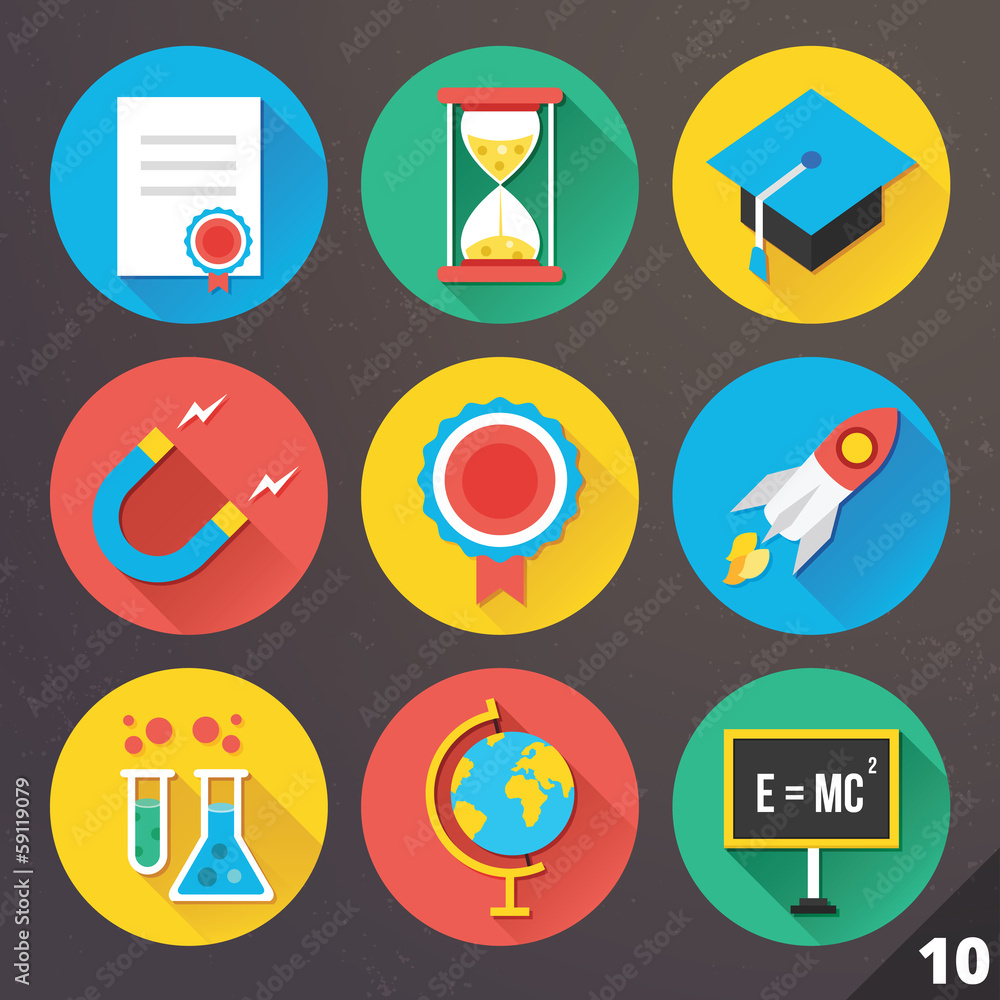 Poster vector icons for web and mobile applications. set 10.