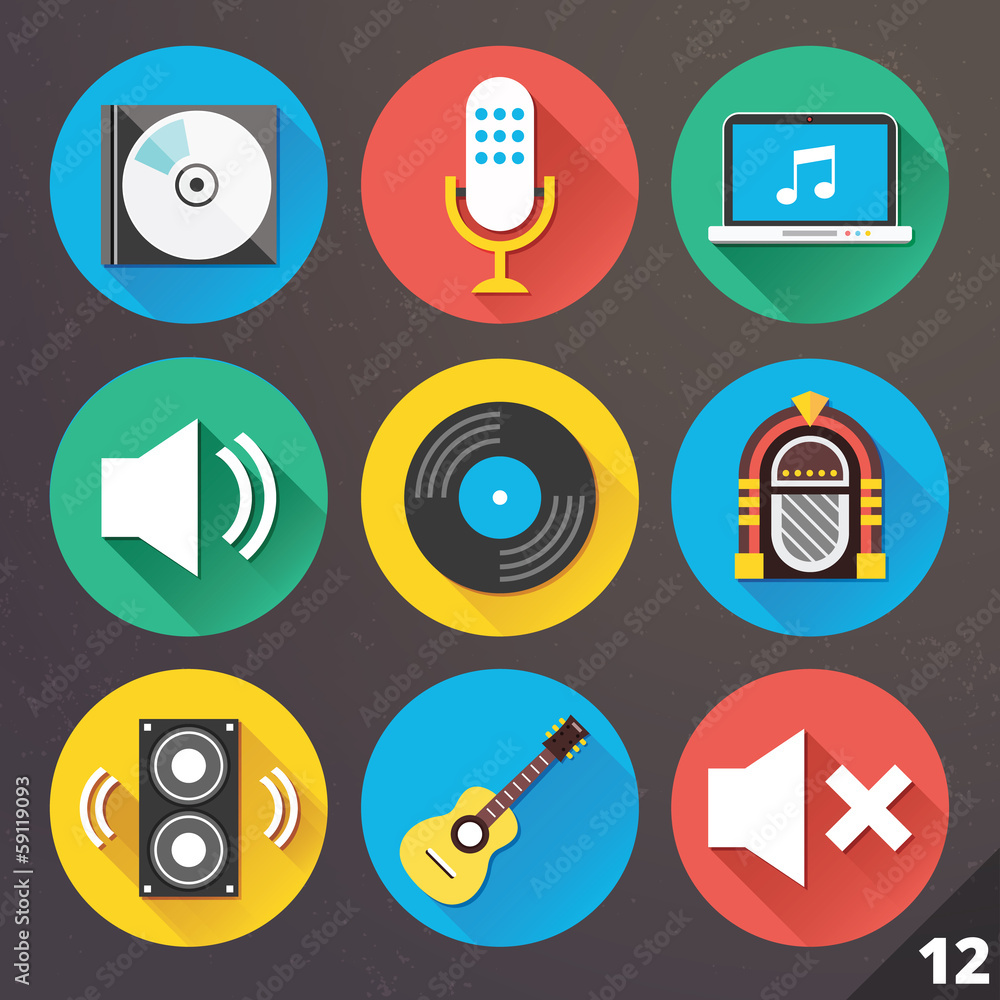 Poster vector icons for web and mobile applications. set 12.