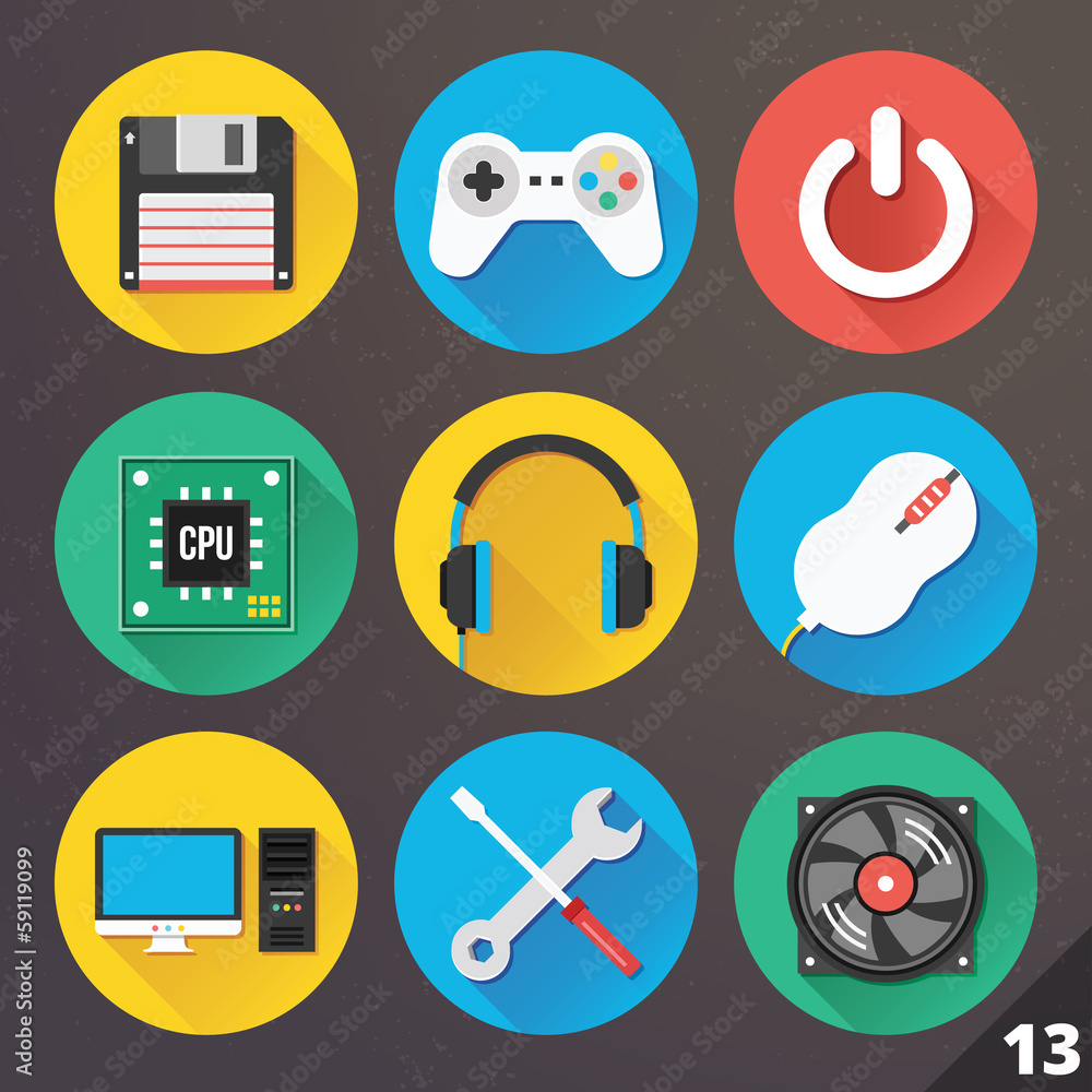 Poster vector icons for web and mobile applications. set 13.