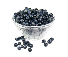 blueberries in glass