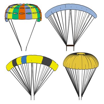 cartoon image of parachute set