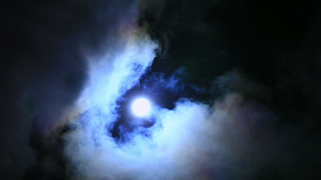 Night sky with moon.