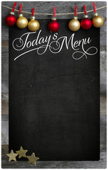 Merry Christmas Today`s Restaurant Menu Wooden Blackboard Copy S