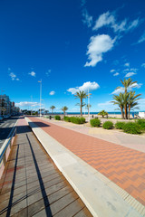 Gandia Beach sand in Mediterranean Sea of Spain