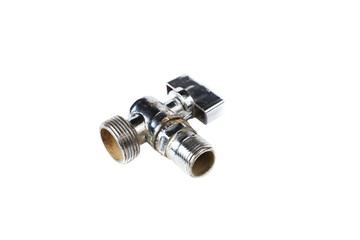 old faucet isolated on a white background