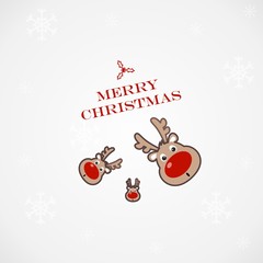 Fototapeta na wymiar Christmas illustration with funny deer