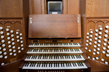 Fototapeta na wymiar Church Organ Console