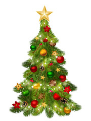 Obraz na płótnie Canvas Christmas tree. Vector illustration.