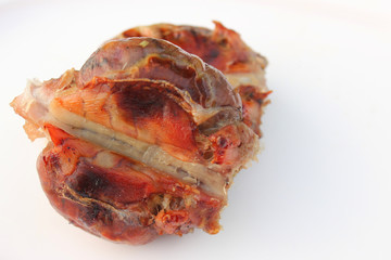 cooking of grill frog on plate