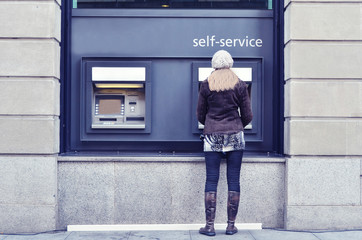 Girl at ATM