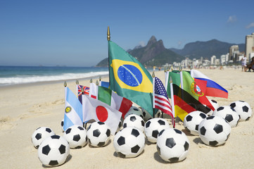 Soccer World Cup 2014 Brazil International Team Flags Rio