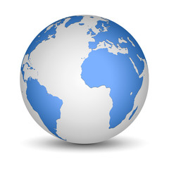 Fototapeta premium White and Blue globe