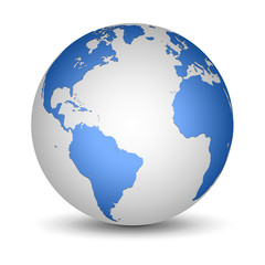 White and Blue globe