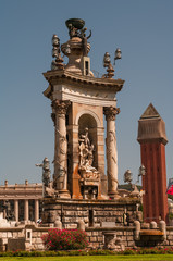 Fototapeta na wymiar Monument at Placa d'Espanya, Barcelona, Spain