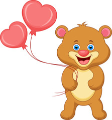 Bear cartoon with heart