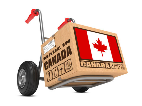 Made in Canada - Cardboard Box on Hand Truck.