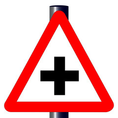Cross Roads Traffic Sign
