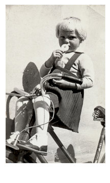 tricycle girl - photo scan - about 1945