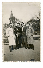 on the trip, friends (men) - circa 1950