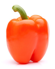 Orange sweet bell pepper isolated on white background cutout