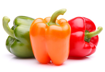 Sweet bell pepper isolated on white background cutout