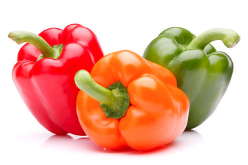 Sweet bell pepper isolated on white background cutout