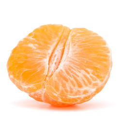 Peeled tangerine or mandarin fruit half