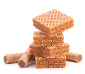 Fototapeta na wymiar Wafers or honeycomb waffles
