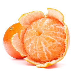 Peeled tangerine or mandarin fruit