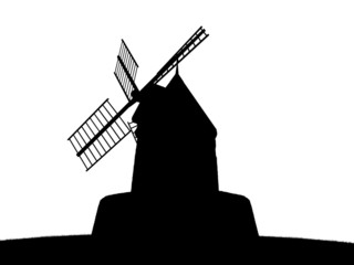 old windmill silhouette
