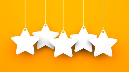 White stars on orange background