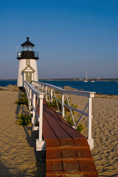 Brant Point Lighthouse Welcomes Visitors on Nantucket Island in Massachusetts