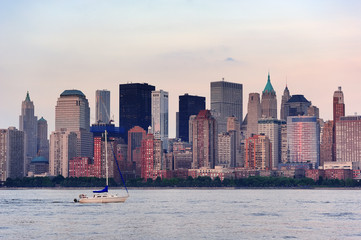 Obraz premium New York City Manhattan downtown skyline