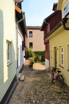 alte Häuser auf dem Münzenberg in Quedlinburg