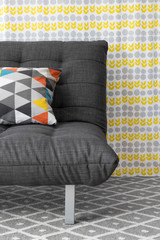 Sofa with colorful cushion
