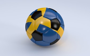 Soccer ball with Sweden flag