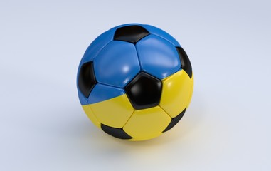 Fototapeta premium Soccer ball with Ukraine flag