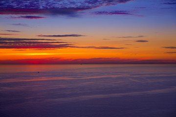 Fototapeta na wymiar sunset sunrise over Mediterranean sea