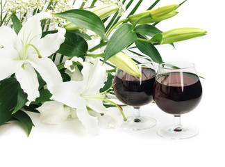 Wine and flowers