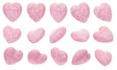Set of Pink hearts