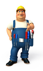 Mechanic with hand shake