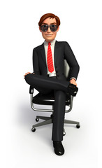 Young Business man with chair