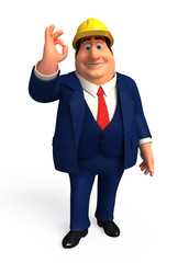 Young Business man with best sign