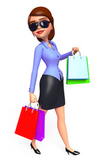 Office girl with a shopping bags