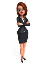 Fototapeta premium Young Business woman with folding hand