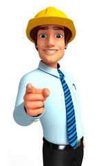 Service man on a pointing