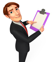 Young Business man  with notepad