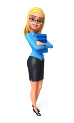 Fototapeta premium Office girl with office diary