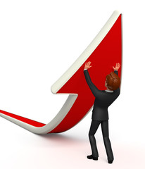 Young Business man with arrow